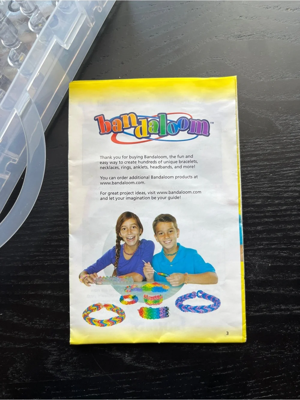 Bandaloom Rubber Band Bracelet Making Kit Craft Set Organizer & Instructions
